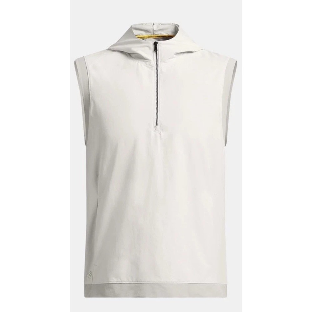 New Under Armour Stephen Curry Golf Vest Mens 2XL Beige Hooded Performance NWT